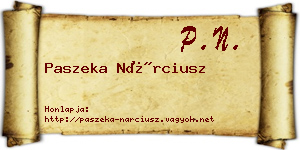 Paszeka Nárciusz névjegykártya